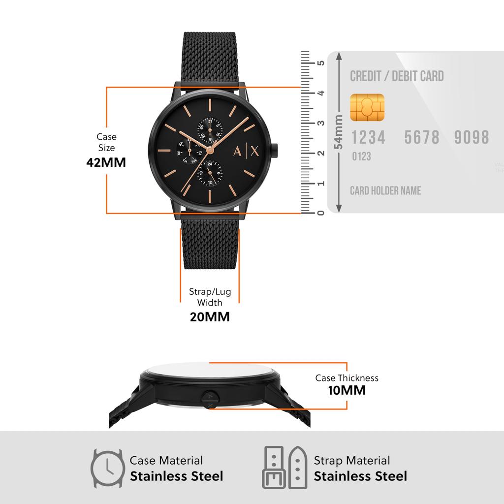 Мужские часы AX Armani Exchange AX7162SET, Черные