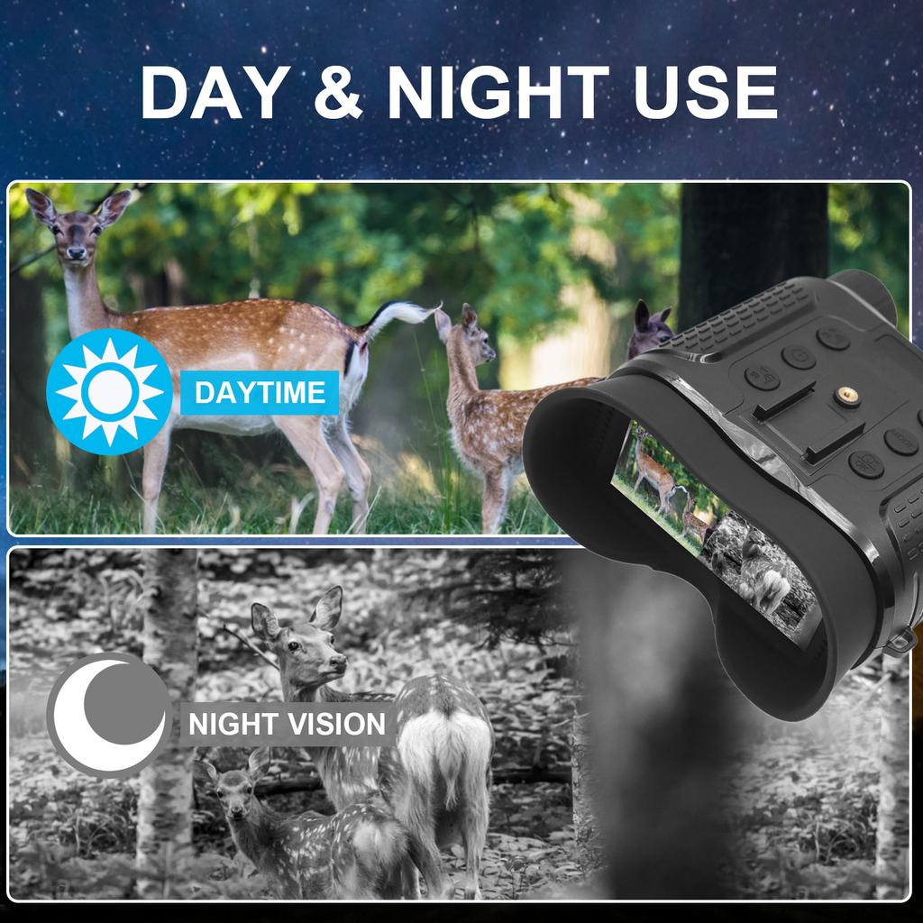 4K Night Vision Goggles 8X Digital Zoom Infrared Hands Free Head Mounted Night Vision Binoculars