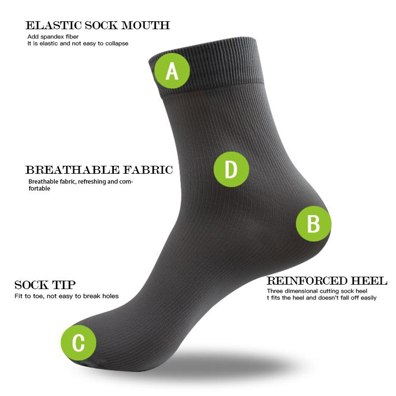 10 пар в упаковке мужские носки из ледяного шелка, летние тонкие крутые деловые мужские короткие дышащие носки с дезодорантом, размер 38-45