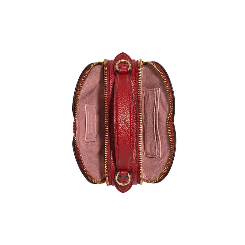 COACH Heart 15 Double Layer Heart 3D Leather Hand Crossbody Bag Mini Women’s Pink Color Blocking