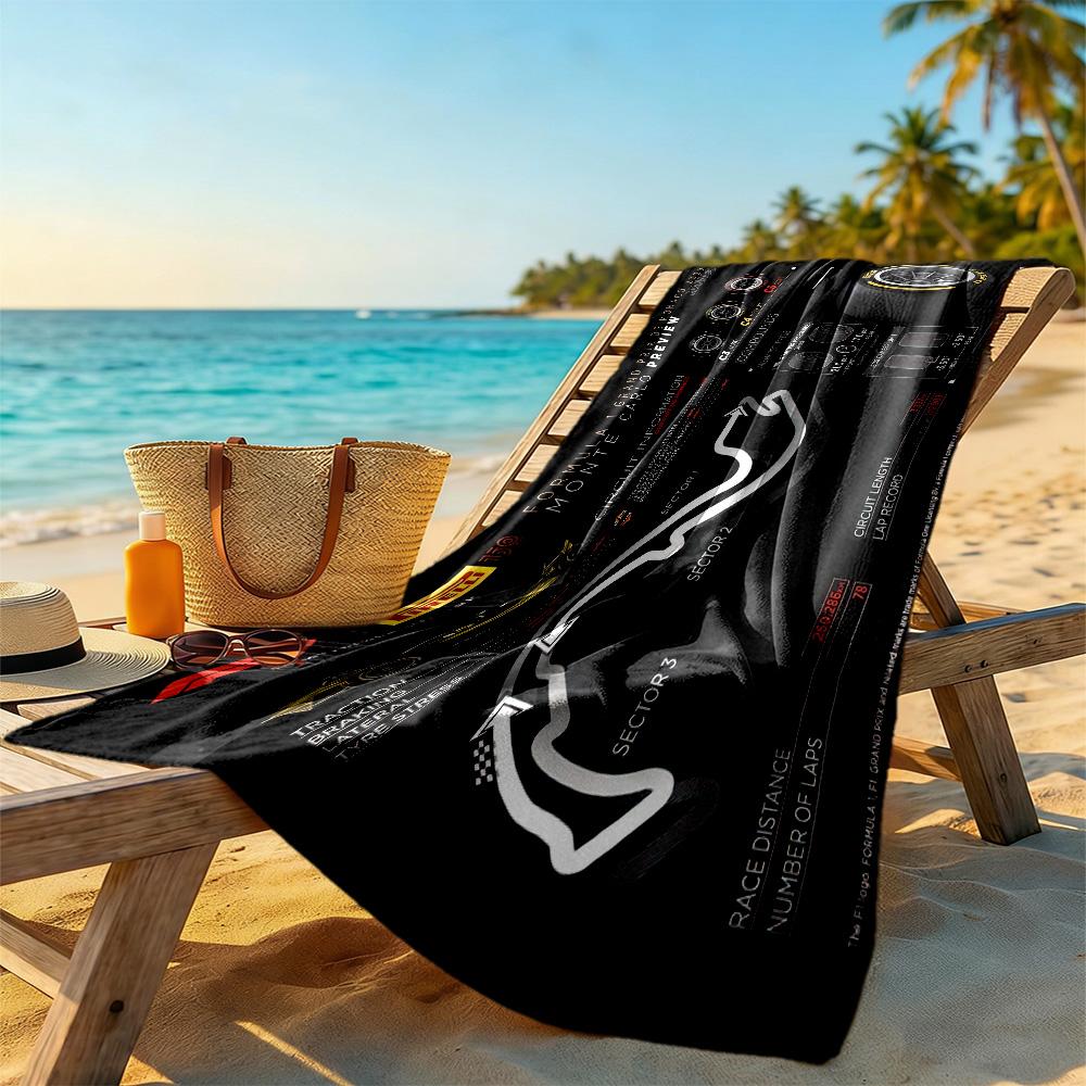 Formula One Silverstone Preview Beach Towel High Absorbency & Quick-Dry Comfortable Lightweight