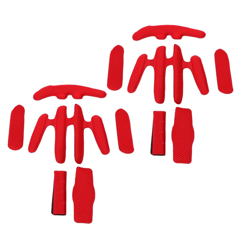 2 Sets Helmets Padding Kit Hot Pressing Sponge with Hook and Loop Bike Helmet Lining for Electric Bike Riding Red Free