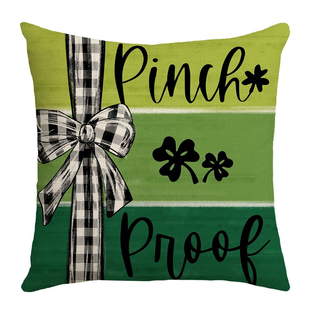 New St. Patrick's Holiday Decorative Pillow Case Home Sofa Lucky Letter Printed Waist Pillow