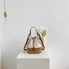 Portable Canvas Bag Niche Splicing Design Shoulder Messenger Bag Fashion Versatile Drawstring Bucket Bag Women