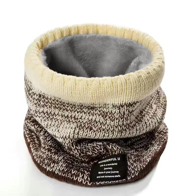 Вязаный шарф-пуловер, мужской и женский теплый шерстяной шарф, ворсистый и утолщенный, ветрозащитный, защищает шейный отдел позвоночника