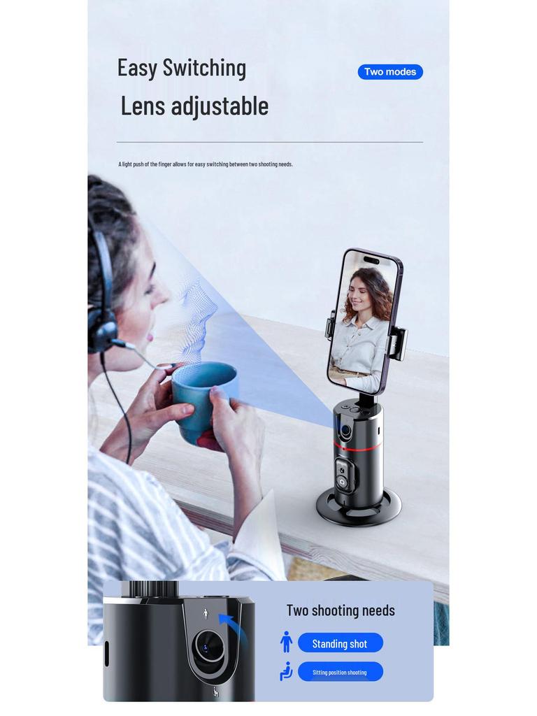 P02 Smart AI Face-Tracking Gimbal Phone Holder for Live Streaming & Panoramic Shots