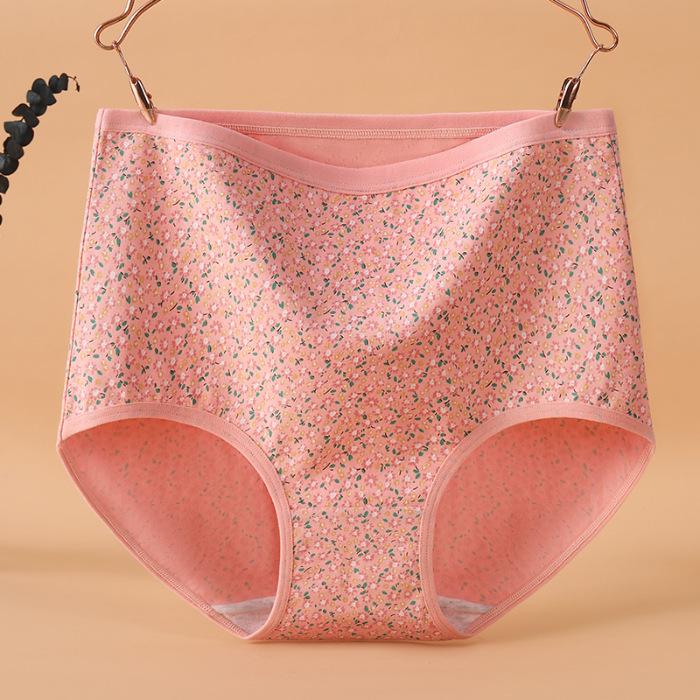 Нижнее белье больших размеров из зеленого хлопка с цветочным принтом – трусы в стиле тети