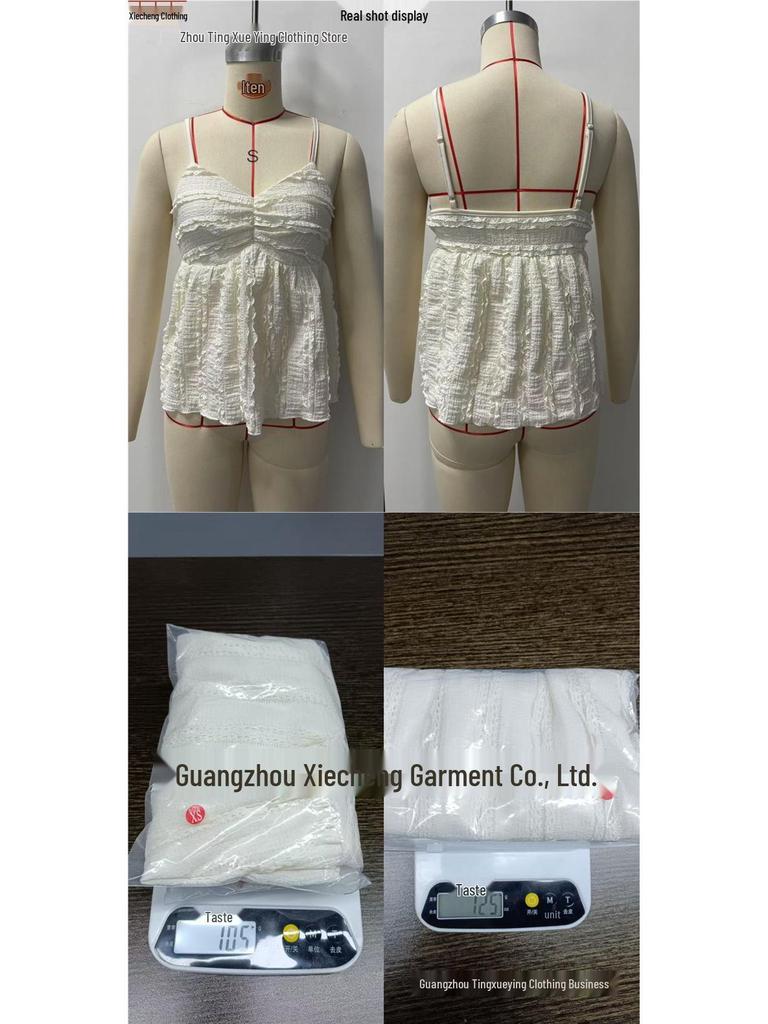 Европейская и американская летняя мода Шифоновый топ-камзол с кружевной цветочной отделкой