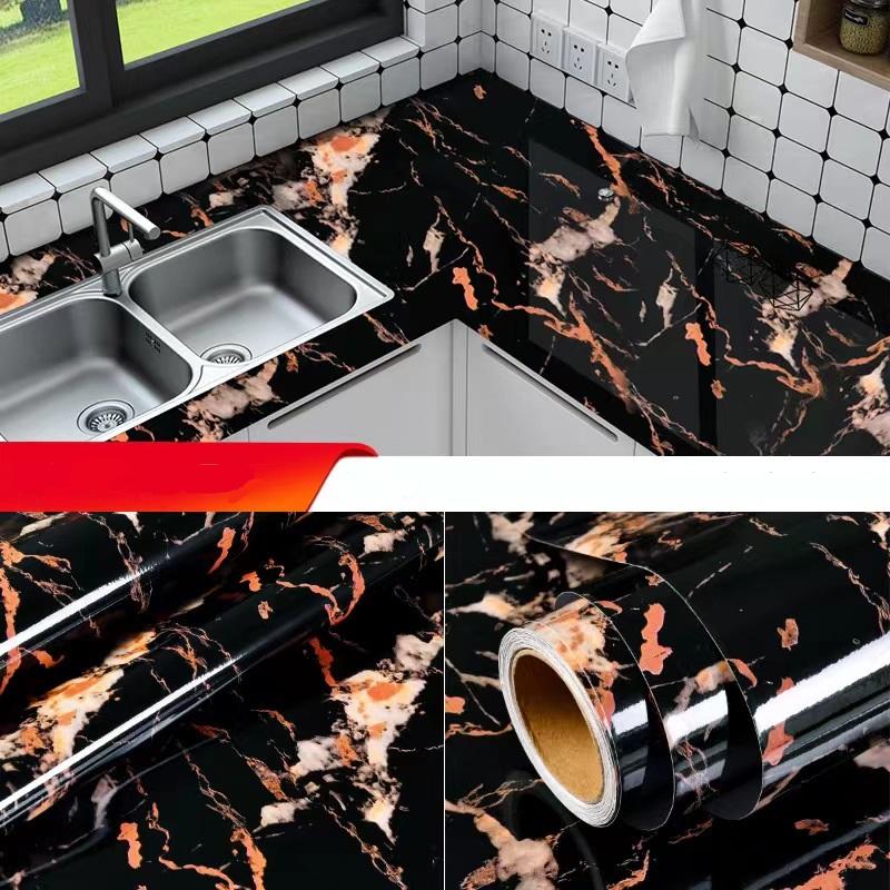 5-метровые обои и обои Мраморные обои ПВХ Винил Водонепроницаемые 3D самоклеящиеся обои для настенного стола Гостиная Домашний декор