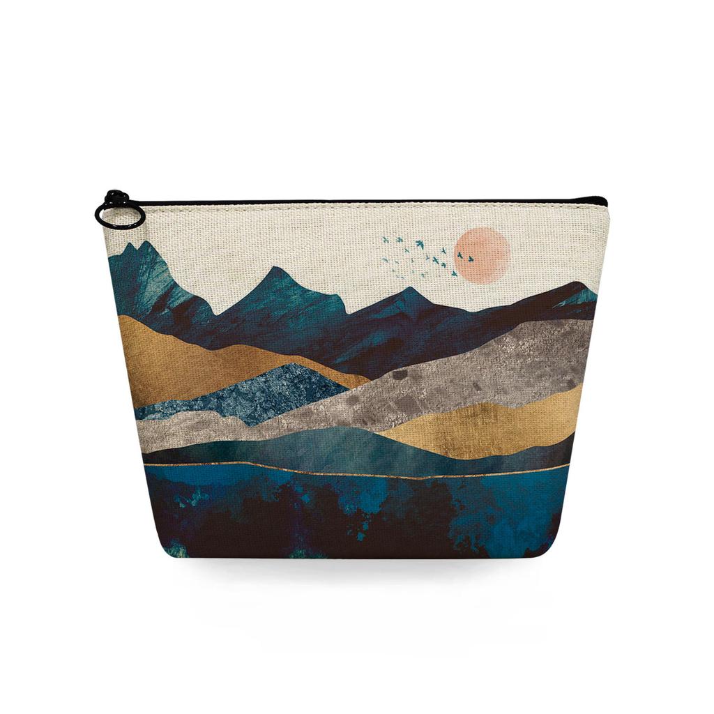 Women Landscape painting Print Cosmetic Bag Toiletries Organize Travel Storage Case 6753 KTB