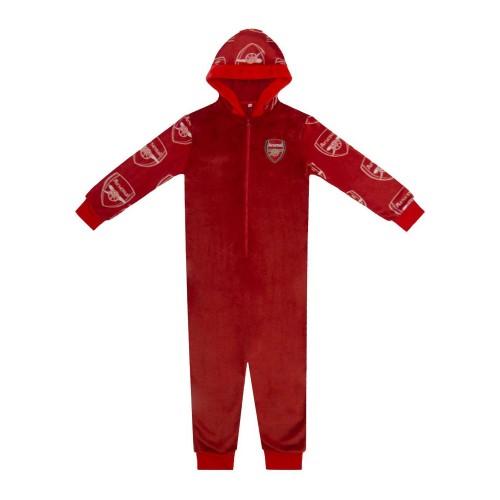 Arsenal FC Childrens/Kids Crest Fleece All-In-One Nightwear