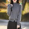 Autumn Winter Half High Collar Solid Single Breasted Cardigan Knitting Top Women Casual Fashion Sweater Coat