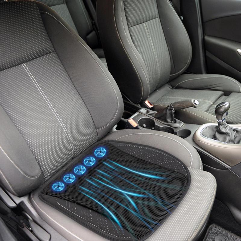Охлаждающая подушка для сиденья автомобиля с 5 вентиляторами, 3 скоростями, регулируемым прохладным воздухом, летняя дышащая вентиляционная охлаждающая подушка для сиденья