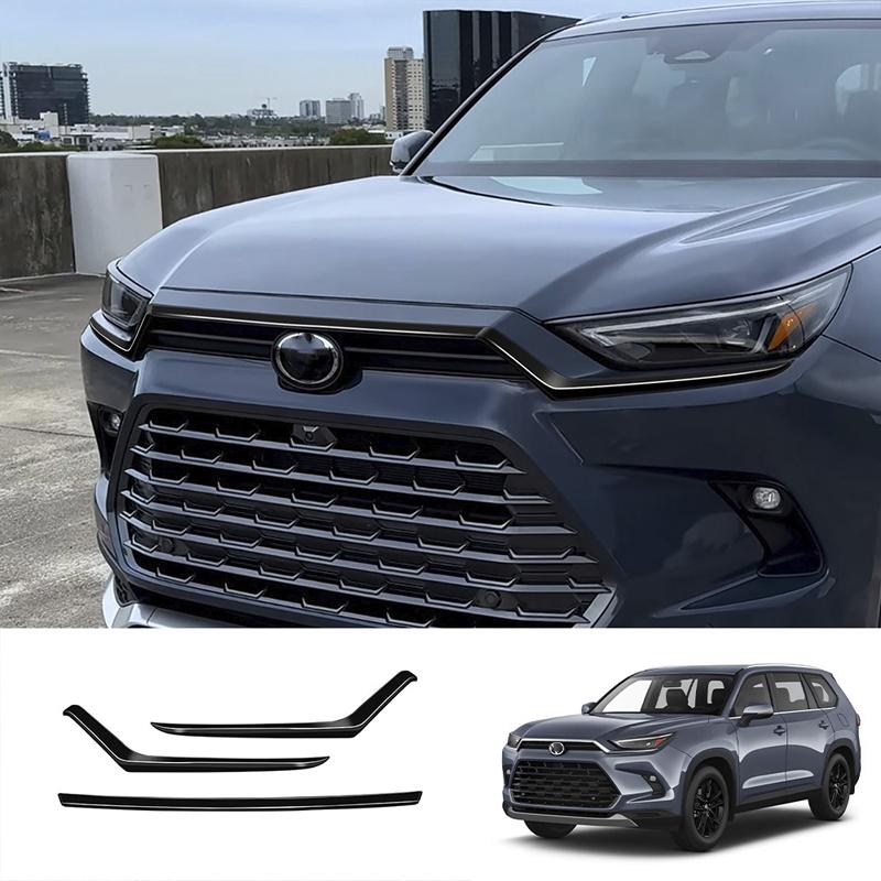 Для Toyota Grand Highlander 2024 2025 карбон Передний бампер Сетка капота Решетка Губа капота Накладка Отделка Внешние аксессуары