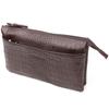 Interesting Clutch for Men Made of Genuine Textured Leather with Crocodile Embossing CANPELLINI 21554 Brown
