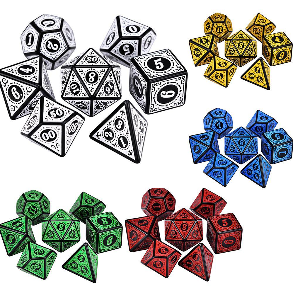 Multi-Sided 7-Die Dice Set Game Dice For TRPG DND Accessories Polyhedral D4 D6 D8 D10 D12 D20 Dice For Board Card Game Math Game