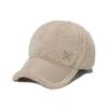 Autumn and Winter New Thickened Warm Hat Women's Diamond M Standard Cap Women's Leather Splicing Lamb Wool Baseball Hat