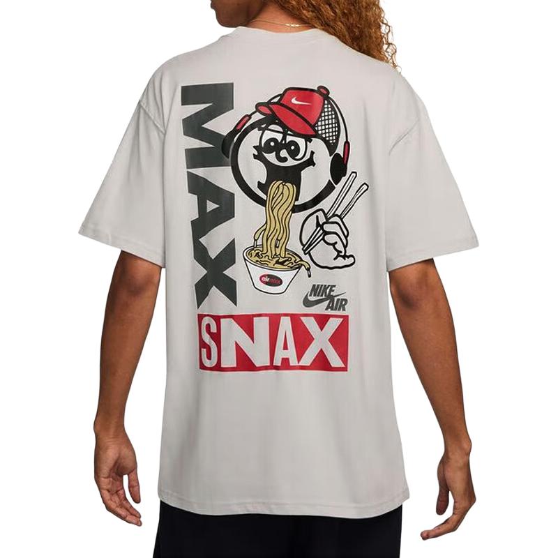 Nike Спортивная одежда AS U NSW Футболка M90 OC Логотип Sole Food Мультяшная футболка с коротким рукавом и круглым вырезом Мужские топы Белый HJ0769078