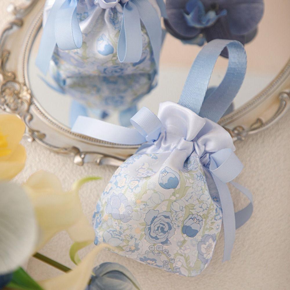 Сумка-мешочек из ткани с кулиской, холщовая сумка с узлом на запястье в корейском стиле, праздничный мешочек для сладостей, фестиваль