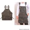 1 Pc Unisex Canvas Work Apron with Tool Pockets Cross-Back Straps Adjustable for Woodworking Painting