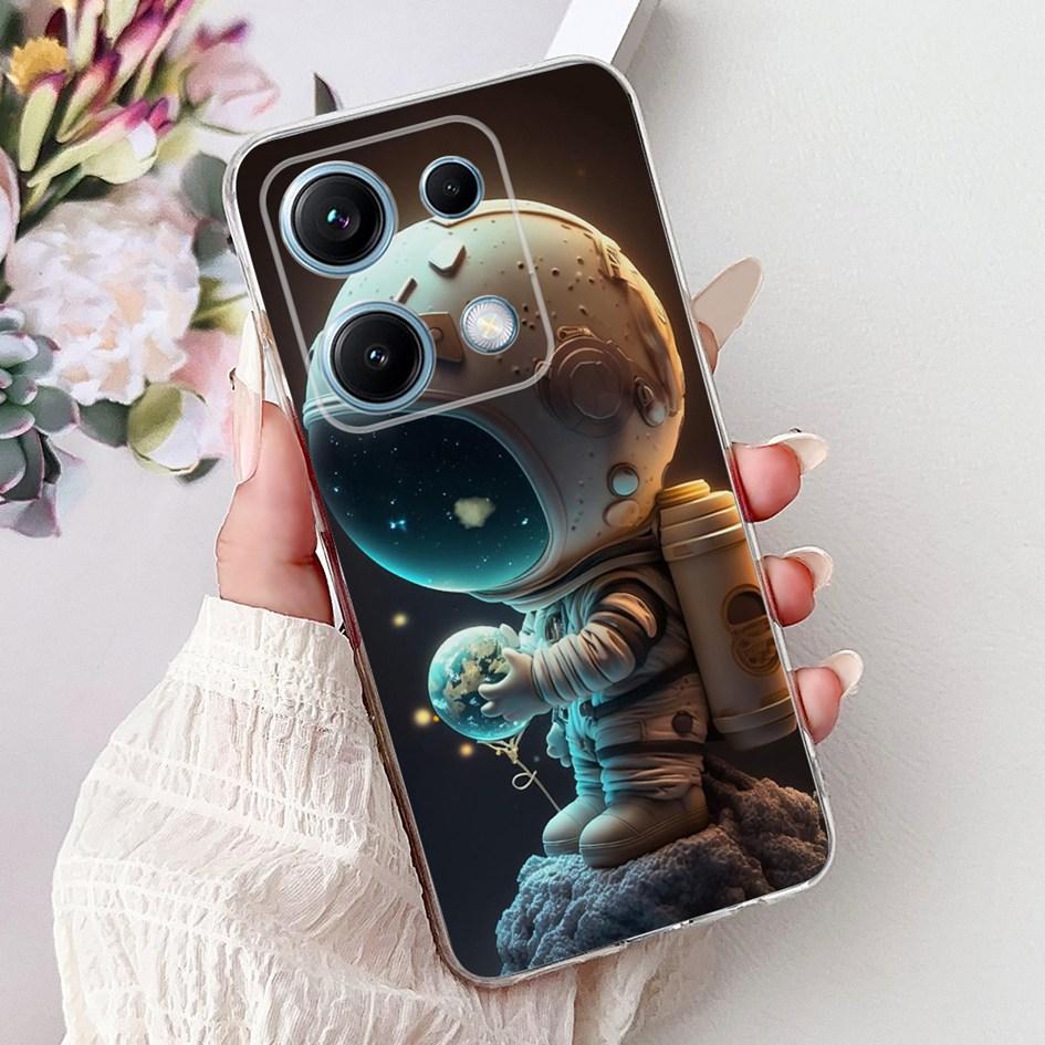 New Case For Xiaomi Redmi Note 14S Cover 2025 Popular Cartoon Astronaut Soft Silicone Clear Cover For Redmi Note14s 4G Shell New