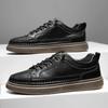 Кроссовки для отдыха и прогулок, нескользящие повседневные кожаные туфли, деловая мужская обувь для скейтбординга, универсальная вулканизированная обувь, обувь для ходьбы