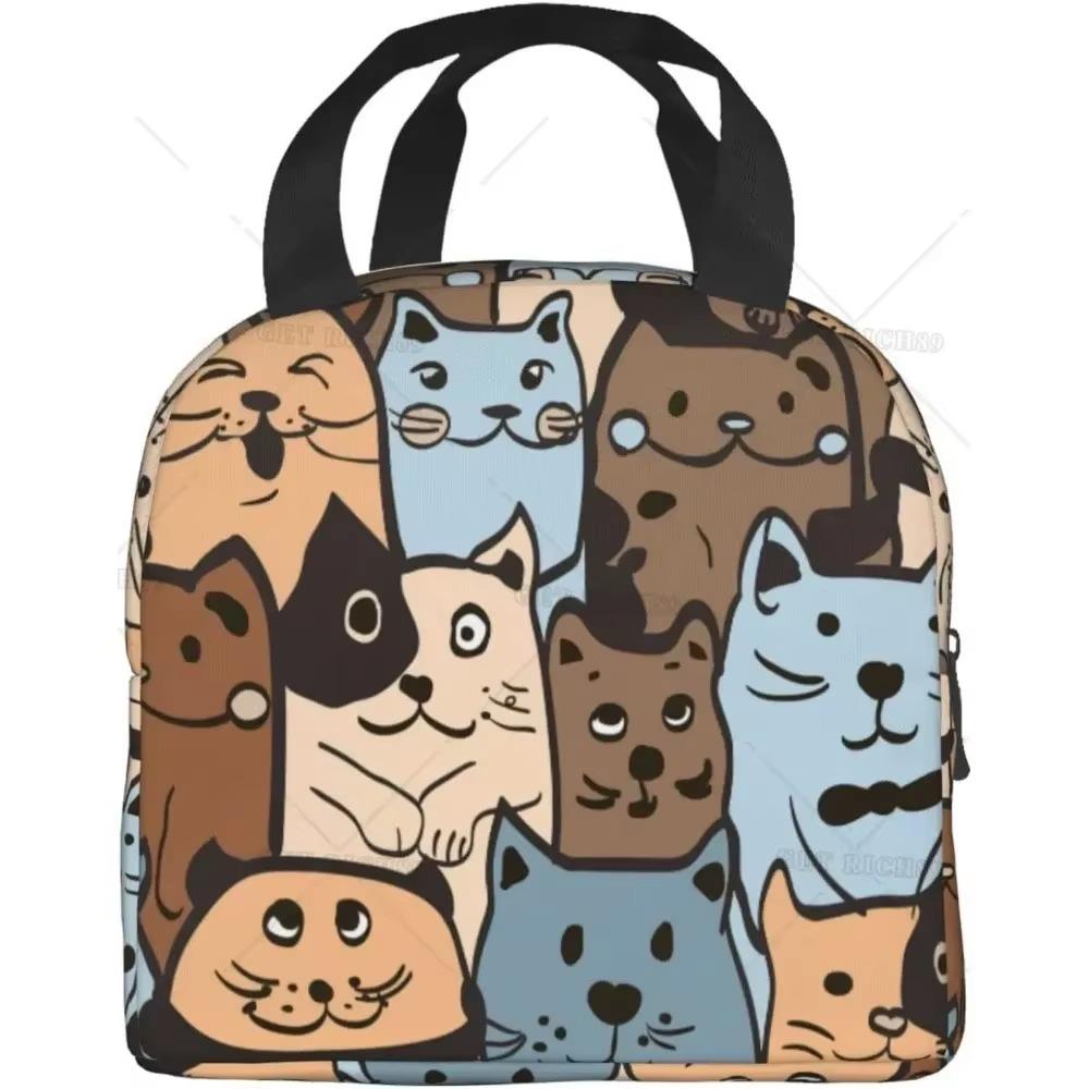 Розовые летние фрукты арбуз ананас кошка термосумка для ланча для девочек многоразовая сумка для ланча портативная сумка-холодильник для ланча