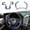 4PCS Steering Wheel & Dashboard Decor Cover Strips for Ford F150 2015- Blue