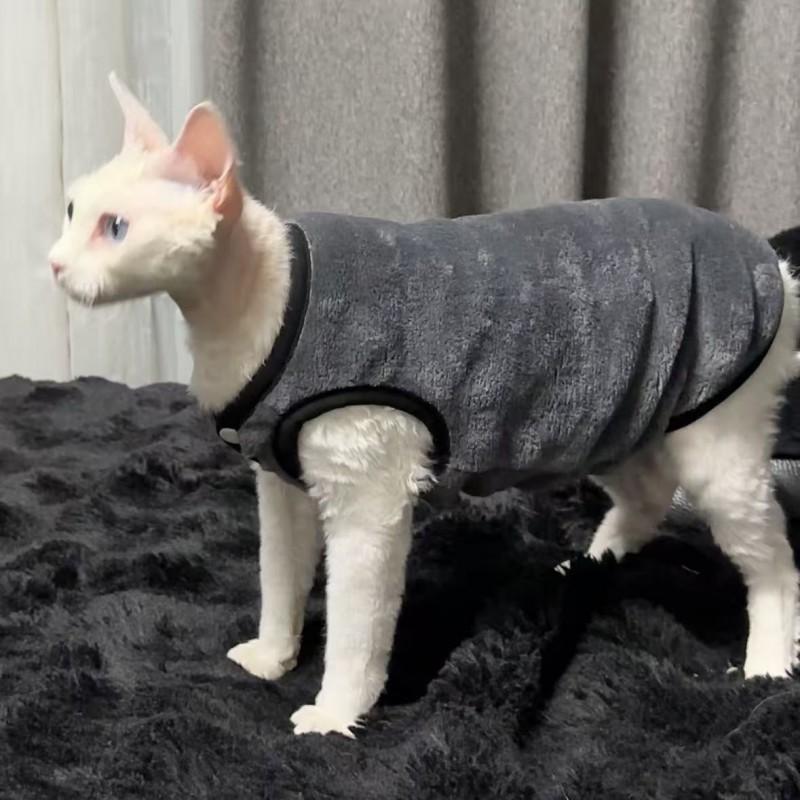 Sphynx Cat Devon Thick Fleece Vest Warm Double-sided Pet Clothes Small Cats