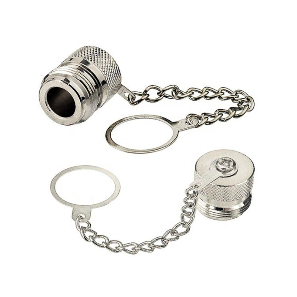 Metal Construction RF Coaxial Connector Anti-Loss Design Ring Chain Dust Cap Female Head Male Plug RF Coaxial Port