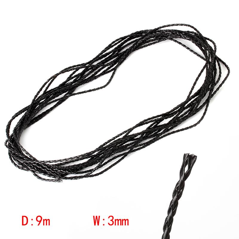 9M Черная кожаная плетеная цепочка из шнура 3 мм Веревка для ожерелья для ювелирных изделий