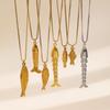 Персонализированная Мода Изысканная Простота Нержавеющая Сталь Подвеска Рыба Ожерелье Цепочка на Ключицу