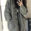 Mid-length Sweater Jacket Women's Autumn and Winter Outer Wear Solid Color Lazy Retro Milk Wear Soft Waxy Knitted Cardigan