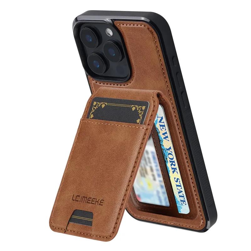Съемный Магнитный Чехол-Книжка 2 в 1 из Кожи для iPhone17 16 15 14 13 12 11 Pro XS Max Air Plus SE с Карманчиком для Карт