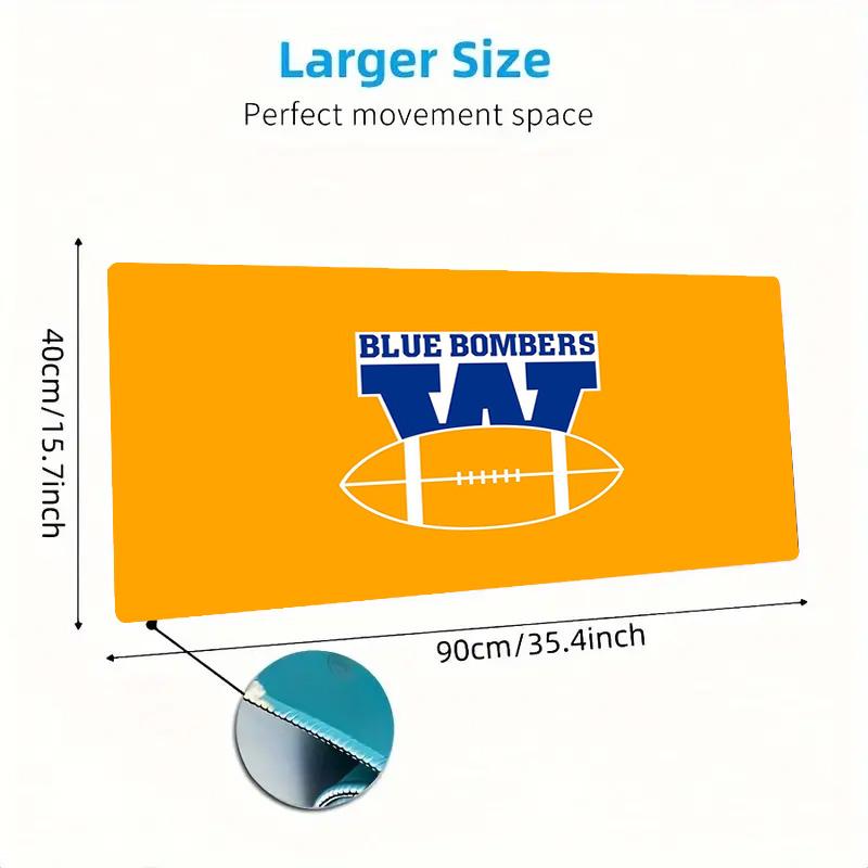 Winnipeg Blue Bombers Color Mouse Pad Large Gaming Table Cushion Non-slip Laptop Tablet Big Mousepad XXL Mat Mini PC Playmat With Lock edge