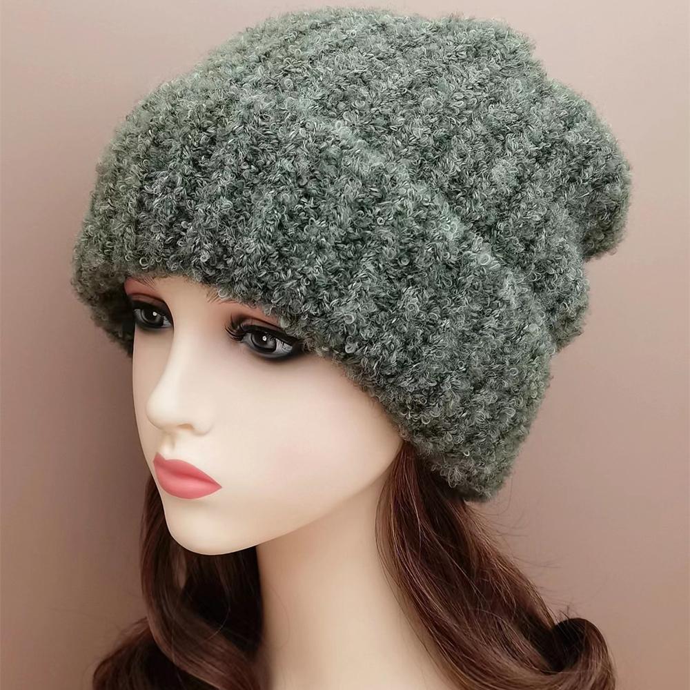 Новая женская зимняя шапка с напуском, модная шапка-бини с манжетами, теплая зимняя шапка для женщин, повседневная уличная вязаная шапка