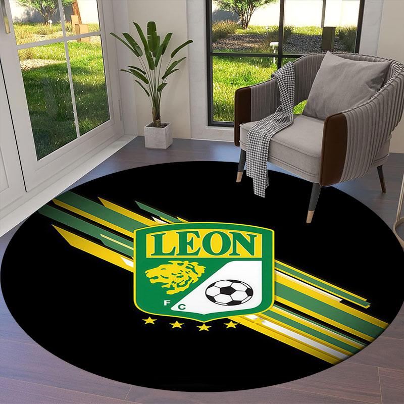 Club Leon Round Area Rug,Carpet Rug for Living Room Bedroom Sofa Playroom Decor,Non-slip Floor Mat
