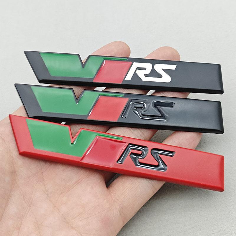 DCLR3 Новый 3D Металлический Логотип RS VRS Значок на Переднюю Решетку Радиатора Автомобиля Значок на Задний Багажник Для Skoda VRS Octavia 2 3 Rapid Kodiaq Karoq Fabia Kamiq Superb