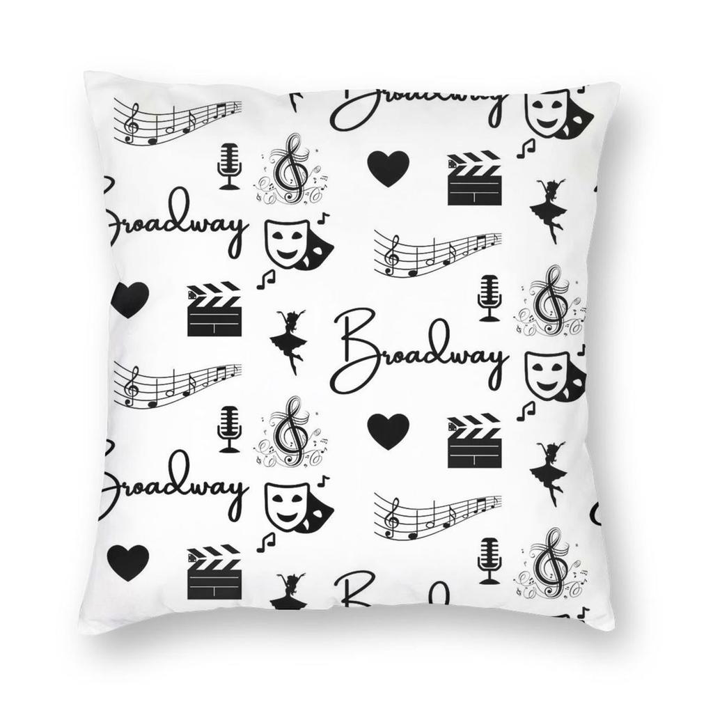 Broadway Musical Theatre Square Pillowcase Polyester Linen Velvet Creative Zip Decor Pillow Case Car Cushion Case x