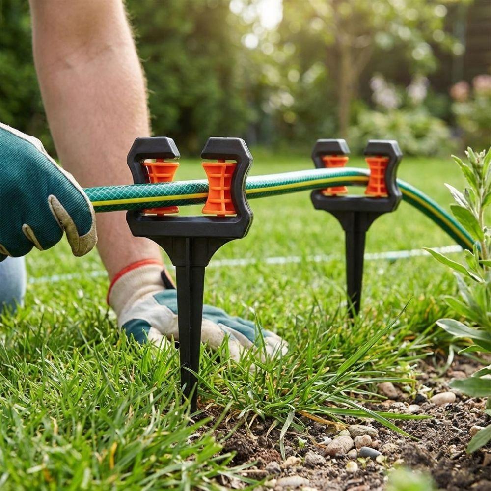 2Pcs Roller Wheel Garden Hose Guide Stake Ground Spike Lawn Hose Holder Water Pipe Guide  Flower Bed