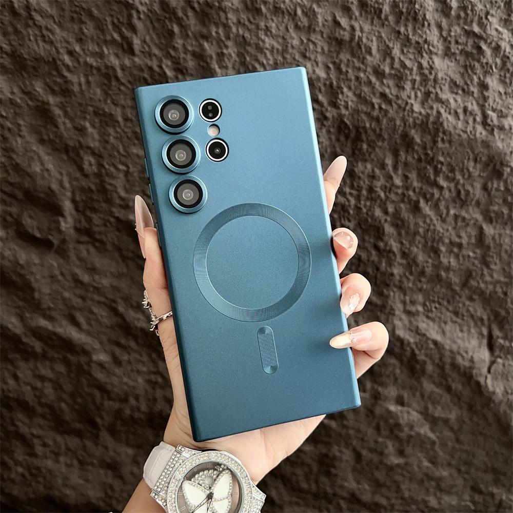 Матовые ударопрочные чехлы с магнитами Magsafe для беспроводной зарядки для Samsung Galaxy S25 S24 Ultra S23 FE S22 S21 Plus Чехол fundas