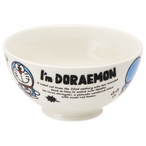 Skater Ceramic Rice Bowl for Children, 250ml, "I'm Doraemon" Design, Sanrio, CHRB1