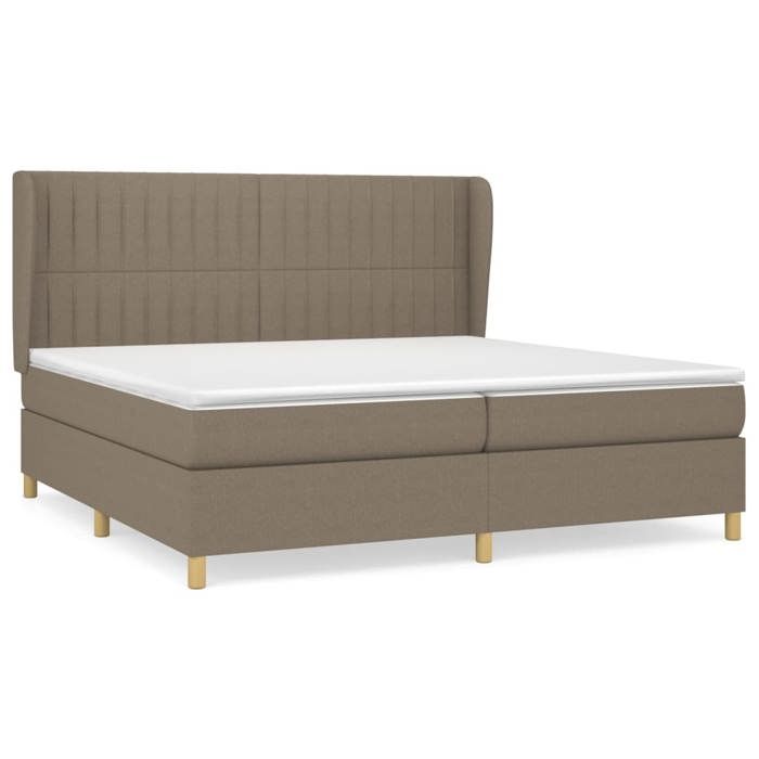 Maison Exclusive - Sommier à lattes de lit avec matelas Taupe 200x200 cm Tissu