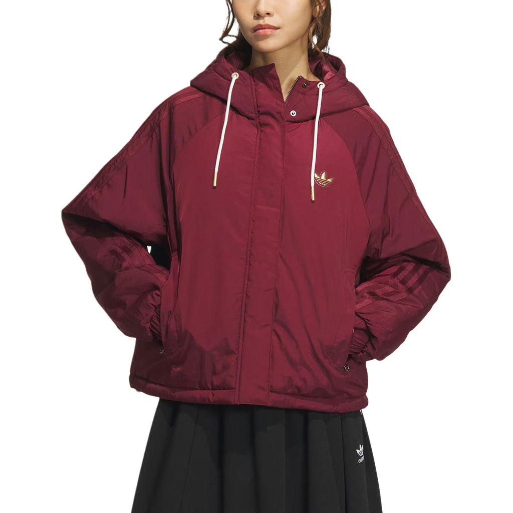 adidas Originals Aw24 Lny W куртка Pa теплая спортивная хлопковая куртка с капюшоном женская куртка темно-красного цвета KA5313