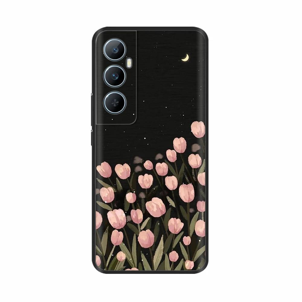 Для Realme C65 4G C 65 RealmeC65 6.67" 2024 Силиконовый Чехол для Телефона Милый Цветок Легкий Чехол для Oppo Realme C65 Чехлы Оболочка