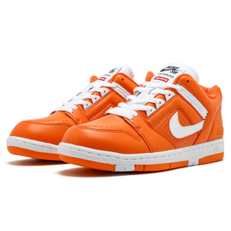 Nike X Supreme Air Force 2 'Orange' Skateboard Shoes AA0871-818