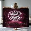 1PC FC Bayern Munchen Custom Name Patterned Flannel Blanket Suitable For All Seasons for Home Decor Warmth and Comfort Gifts Holiday Present
