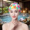 Women Diamond-Pattern Swim Cap Hand-made 3D Sewing for Hot Spring Swimming