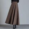 Юбка женская клетчатая повседневная эластичная с высокой талией длинная свободная утолщенная тянущаяся облегающая юбка