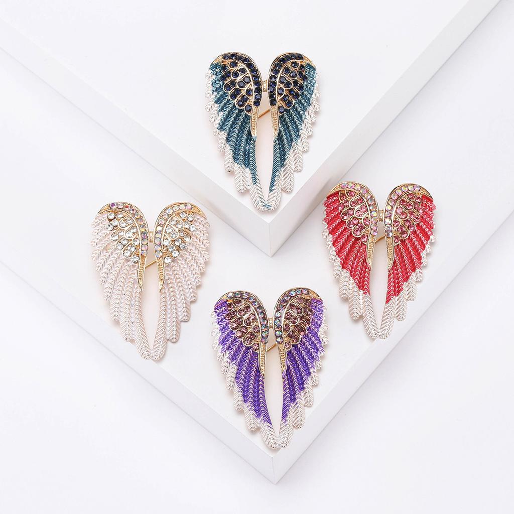 Creative Diamond Angel Wings Brooch Brooch Multi-Color Trend Fashion Accessories Pin
